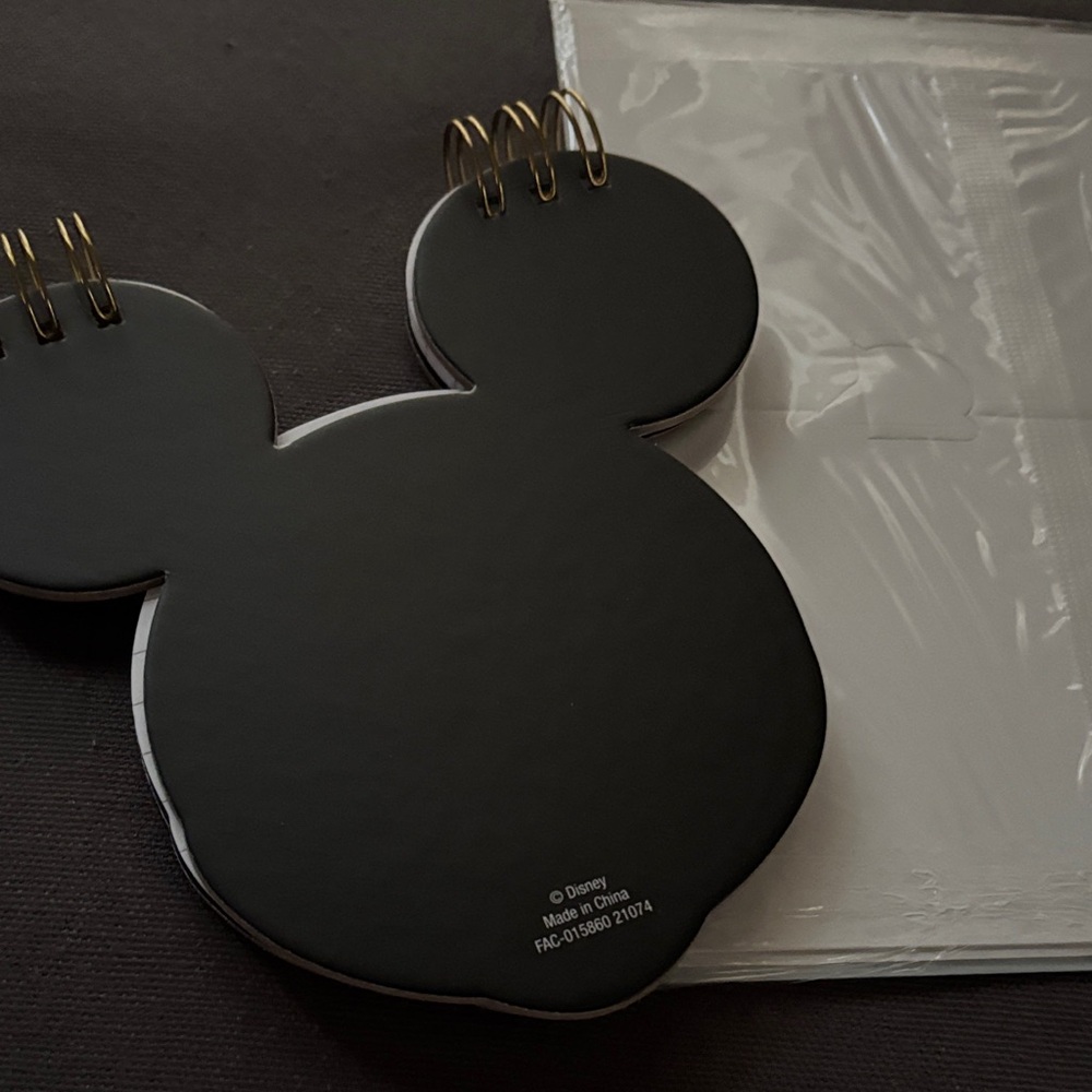 Disney Black Mickey Mouse Spiral Notebook/postcard - Picture 2 of 2